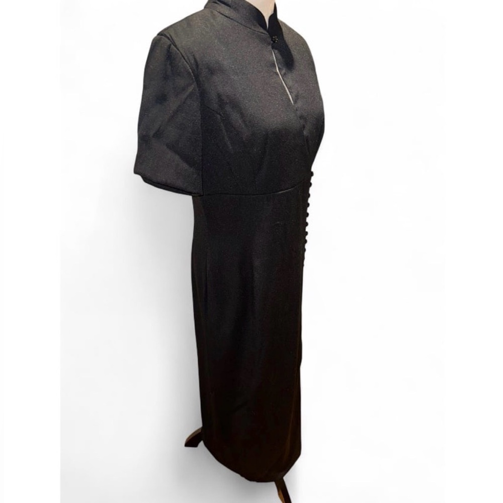 Vintage 90s Black Sheath Dress by Styleworks - Picture 2 of 16